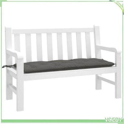 Coussin de banc de jardin - FAFEISY - 4002543 - gris foncé mélangé - 120x50x7 cm - tissu résistant aux UV (1/5)