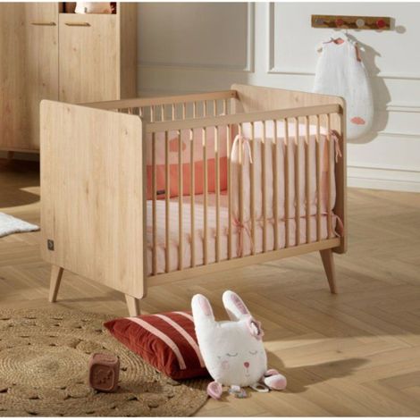 Lit bébé - 120 x 60 cm - Matelas inclus - Arty - Chene Suave/Hetre - SAUTHON (1/2)
