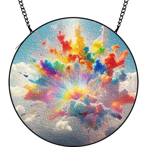 12,5 cm Attrape-soleil vitrail fleurs oiseaux abeille, panneau décoratif jardin, cadeau Noël femme (1/5)