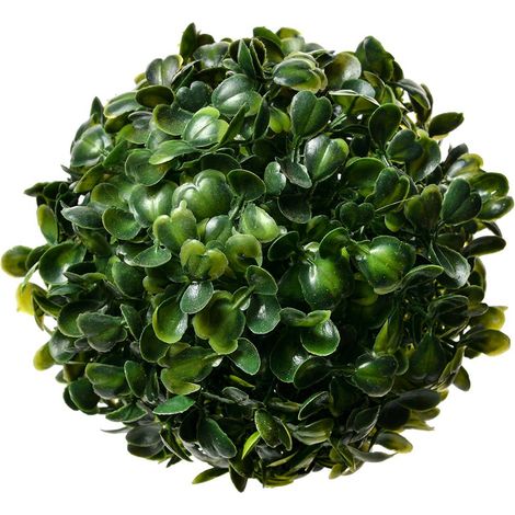 Boule de buis artificiel pour décoration intérieur et extérieur en plastique vert Ø 12 cm - PANGIVO (1/2)