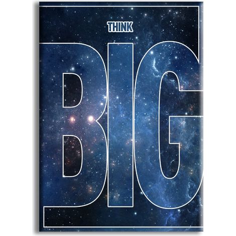 COSMO - THINK BIG - Quadro stampato su Canvas e montato su telaio in legno - Misura: 50x70 cm (1/5)