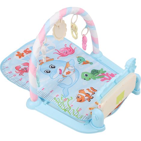 Tapis d'éveil pour bébé, motif animaux marins et musique, bleu (1/5)