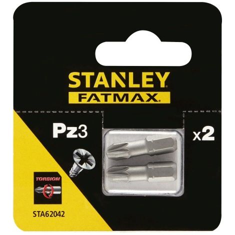 2 PUNTAS DE TORSION 25MM PZ3 - STANLEY BLACK & DECK