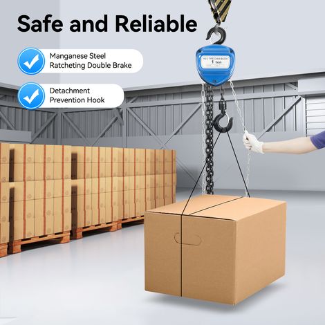 4M Kettenflaschenzug Kettenzug Flaschenzug Hebezug Seilzug Handkran 1000kg 1t