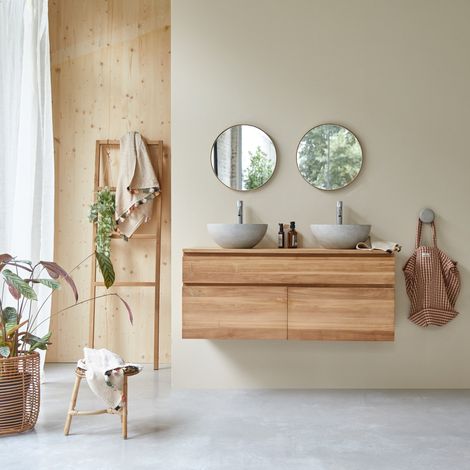 Meuble Salle de bain en bois de teck 120 Jacob (1/5)