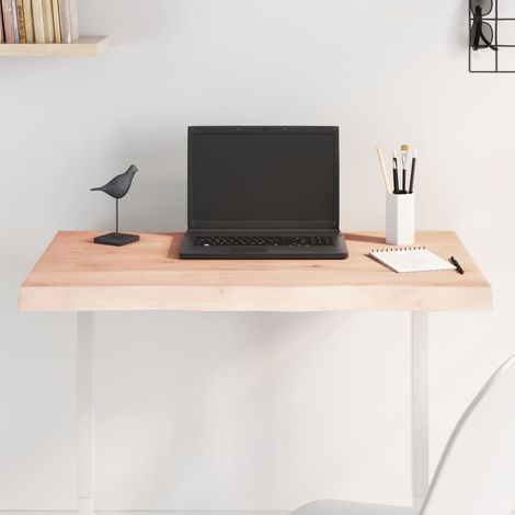 Tablero de mesa madera maciza borde natural 80x50x(2-4) cm vidaXL (1/5)