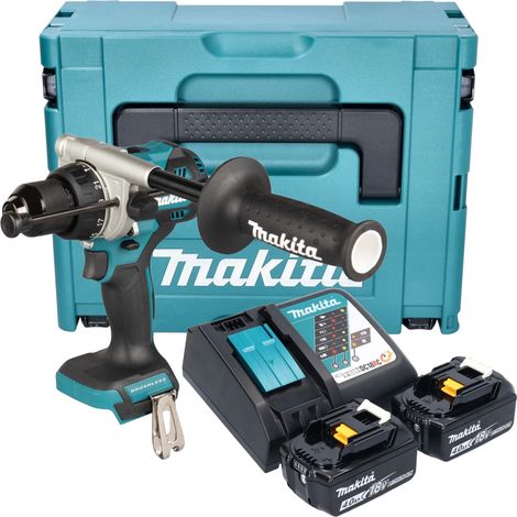 Makita DHP 492 RMJ perceuse-visseuse à percussion sans fil 18 V 141 Nm Brushless + 2x batterie 4,0 Ah + chargeur + Makpac