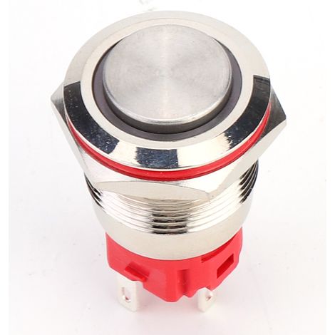 Metal Push Button Switch DC930V 19mm 1NO 1NC Self Locking Switch with Light Yellow(Ring High Head Self locking ) (1/5)