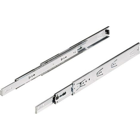 Hettich – Lot de 2 coulisses pour tiroir à billes – Charge 45 kg – Longueur 25 cm – Fixation latérale – Acier galvanisé pour durabilité