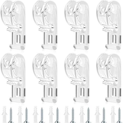 Bardusch-Lot de 8 supports de cordon transparents pour store enrouleur de rideau avec vis pour stores verticaux et romains (1/4)