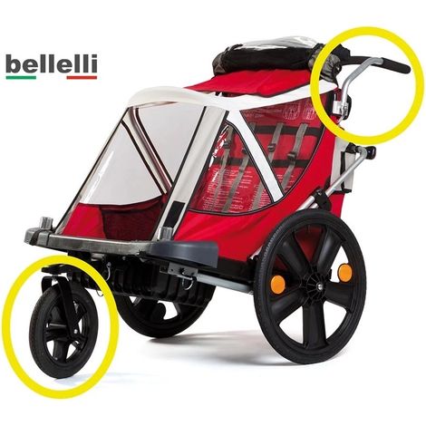 carrello passeggino per bici bellelli "kit urban" con maniglione (1/2)