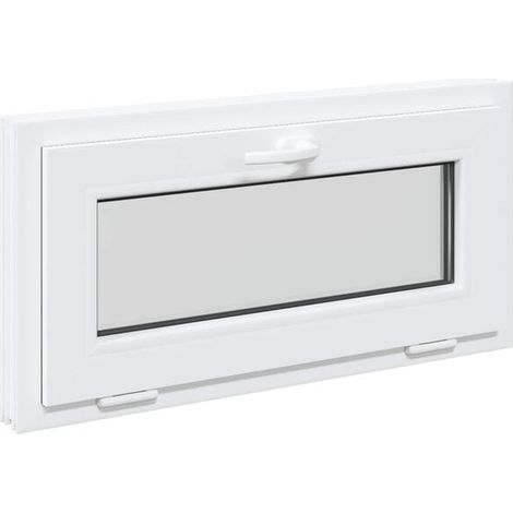 Fenêtre de sous-sol RISOR 80 x 40 cm en PVC blanc