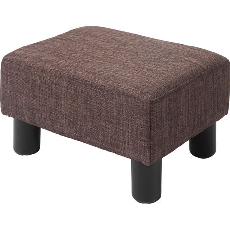 Gepolsterter Leinenhocker, max. Belastung 110 kg, braun, 40 x 30 x 24 cm
