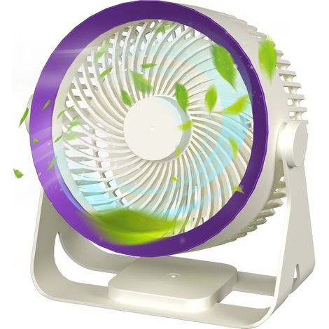 Ventilador de mesa inalámbrico, silencioso y portátil, con 3 velocidades, batería recargable de 2000 mAh, ideal para el hogar, la oficina, el dormitorio, viajes, camping, pared y techo.