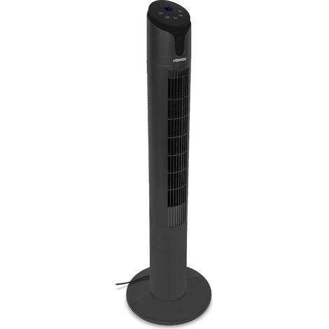 VONROC Hochwertiger Turmventilator – 110 cm – Inklusive Fernbedienung – 3 Geschwindigkeits-stufen – Schwenkfunktion – 15-Stunden-Timer – Schwarz