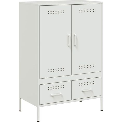 Aparador cómoda cómoda armario mueble organizador cocina salón salón alto 68 x 39 x 101,5 cm acero blanco 020032484
