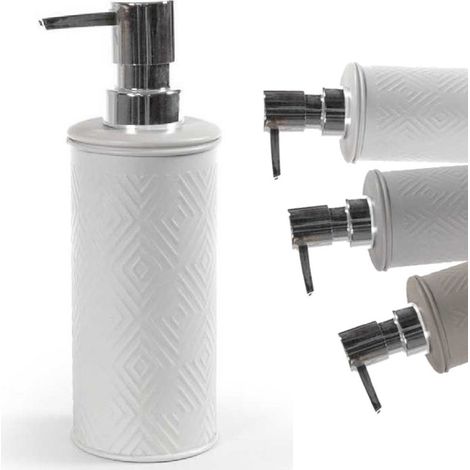 Kaela - Dosatore Porta Sapone Liquido Dispenser Metallo Rombo Colori Ass. 6x19cm 783340 - (1/4)