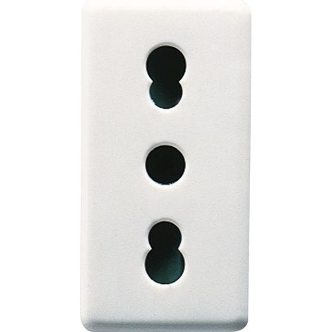 GEWISS GW20203 presa italiana bivalente 2P+T 16A 1 modulo colore bianco (1/4)