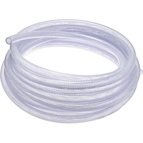 1/2" ID x 3/4" OD PVC Tube, 25 Ft High Pressure Transparent Braided Flexible PVC Hose for Water, Oil and Air Lines (1/5)