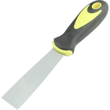 Spatule Peinture - Lame Acier Inoxydable 30 mm - Pour Plâtrier Plaquiste Maçon - Grattoire Papier Peint - Poignée Bi-Matière PP TPR - 1 Pièce