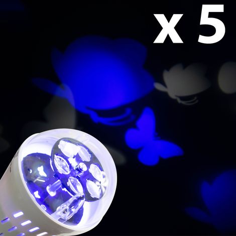 Lot 5 Ampoules LED E27 projecteur motifs Eclairage enfants (1/4)