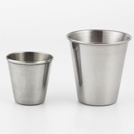 2 Pcs Gobelet Inox, Mug Metal Empilable, Tasse Camping En Acier Inox 304, Verre Inox Portable, Verre Eau Inox, Gobelet Inox Enfant Sans Bpa, Pour (1/5)