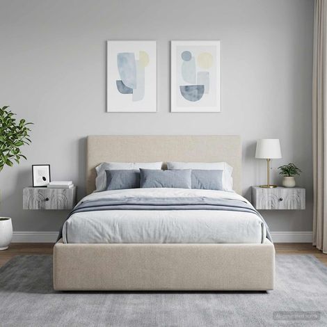 vidaXL Wall-Mounted Bedside Cabinet 2 pcs Grey Sonoma (1/5)