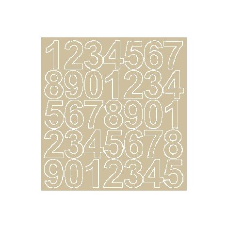 Pegatinas autoadhesivas con números de 4 cm, color beige mate. (1/2)