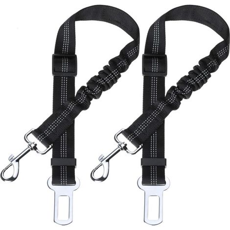 ZOLGINAH Toozey Lot de 2 Voiture Ceinture de Securite pour Chien, avec Absorption des Chocs et Mousqueton Elastique Reglable pour Chien Harnais de Securite Superieure pour Tous Les Chiens et Chats (1/5)