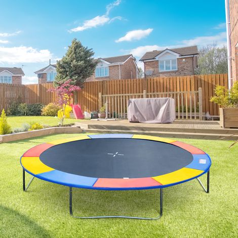 Protection rembourrée pour bordure de trampoline. Protection en plastique pour trampoline de jardin. Ø 244 cm. Multicolore. (1/5)
