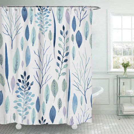 Rideau de douche floral, rideau de douche tropical, tissu imperméable Rideau de douche