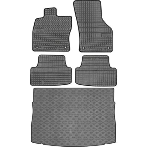 Ensemble de tapis de sol en caoutchouc pour Volkswagen Golf VII Hatchback (octobre 2012 - décembre 2019) + tapis de coffre