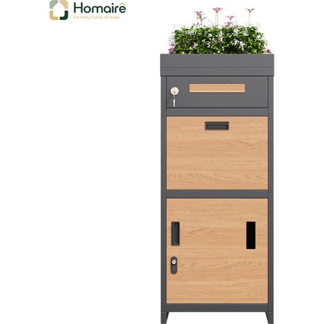 HOMAIRE Paketbriefkasten mit Zahlenschloss, integriertem Blumenbeet und abschließbarer Aufbewahrung für Pakete und Briefe (1/5)