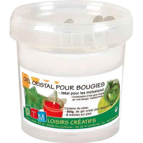 Gel cristal pour bougie - GRAINE CRÉATIVE - 800g - Multicolore - 8 mèches incluses - Longue combustion (1/4)
