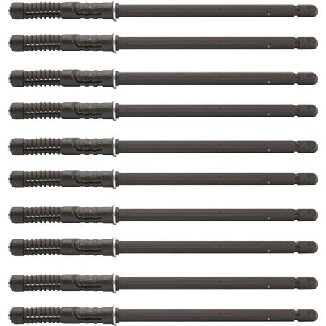 Lot de 10 équerres d'étagère invisibles, acier, Ø10x145 mm, fixation murale (1/5)