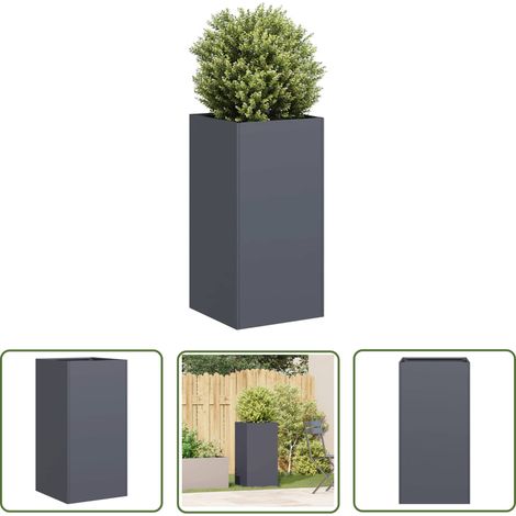 vidaXL Jardinière anthracite 40x40x80 cm acier laminé à froid (1/5)