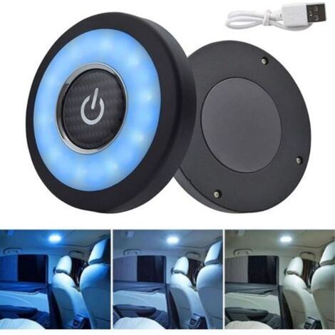 Pr Voiture Intérieur Dôme Lumières, 12V Universelles Lampes de Lecture Veilleuse Plafonnier, Éclairagede Dôme Magnétique, Automatique de Plafond de Toit de Voiture, Lumineuses Blanc Bleu Glacier (1/5)