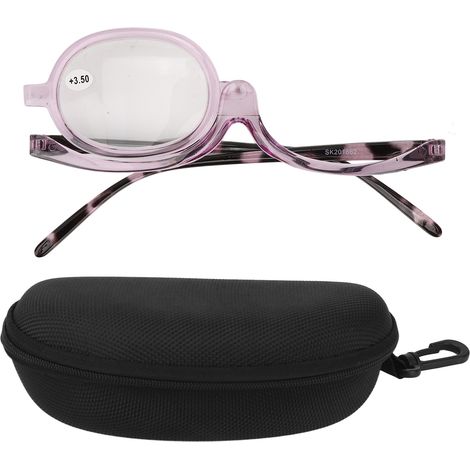 Lunettes De Maquillage - Lentilles Rebasculables - Grossissantes Pour Application Précise - Usage Domestique Et Voyage - 1 Pièce (1/5)