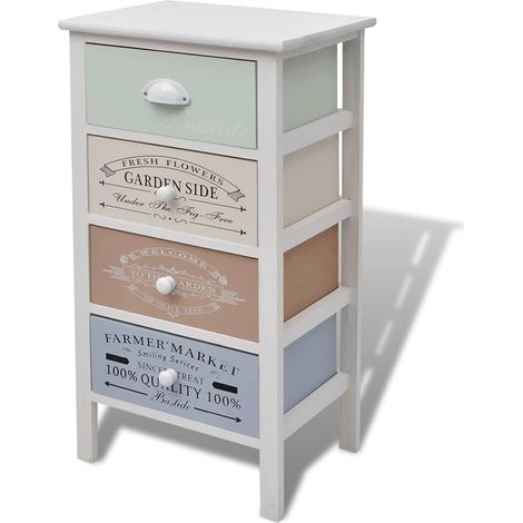 vidaXL Mueble de almacenaje estilo francés con 4 cajones madera (1/2)