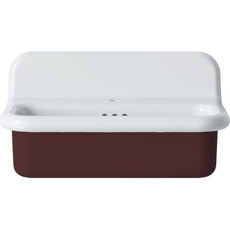 Lavabo rétro en céramique 70 cm - True Colors Lite - Moyen format - Cacao (1/2)