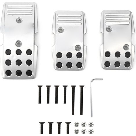 3-teiliges Set aus Aluminium-Rennpedalabdeckungen für getunte Fahrzeuge und Fahrzeuge mit Schaltgetriebe.