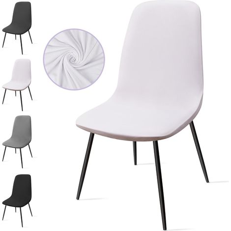 Housses de chaise extensibles lot de 4 blanc, lavables et universelles (1/5)