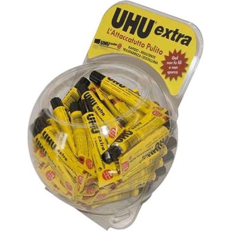 Espositore a Boccia ADESIVO Colla Gel ATTACCATUTTO UHU 20 ml conf. 60 pz
