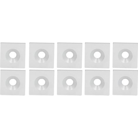Capuchons d'extrémité en aluminium pour profilés, système de rail, couvercle à trou unique, lot de 10 pièces, kit argenté (1/5)