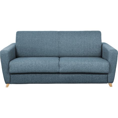 Schlafsofa skandinavisch blau und Holz GRAHAM