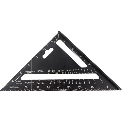 Équerre triangulaire de 18 cm (7 pouces) en aluminium, outil de mesure portable pour le travail du bois et le bricolage (1/5)
