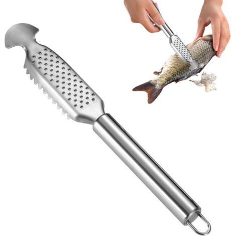 BelleRise – Fischschuppenschaber aus Edelstahl mit Ingwerreibe für Profi- und Hobbyköche (1/5)