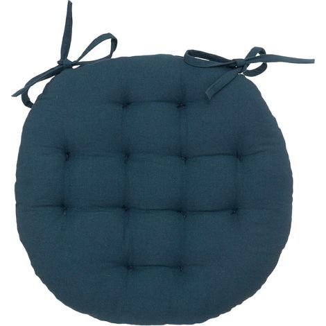 Cojín de silla Anjali redondo 38 cm azul claro ALGODÓN