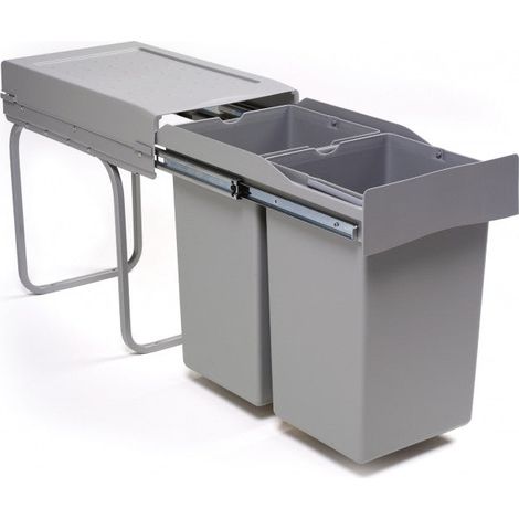 CAREA - Poubelle tri sélectif 2 bacs 14 L sous évier – pour Gigas mélaminés