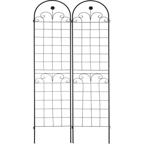 Set de 2 tutores decorativos negros para plantas trepadoras 180 cm de metal negro 130012045 (1/5)